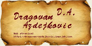 Dragovan Azdejković vizit kartica